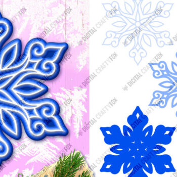 Intra απο ξύλο plywood 3mm-4mm πάχος 3D Snowflake Layered, 3D Christmas Δίασταση 864x864 cm INTRAFABR-81430951 - Image 3