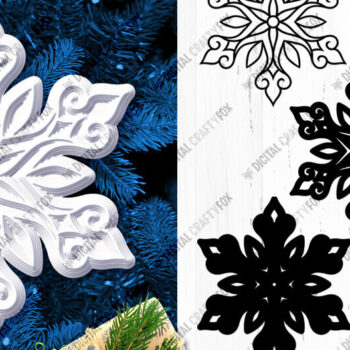 Intra απο ξύλο plywood 3mm-4mm πάχος 3D Snowflake Layered, 3D Christmas Δίασταση 864x864 cm INTRAFABR-81430951 - Image 5