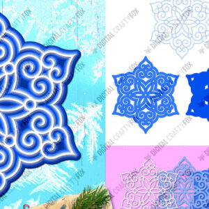 Intra απο ξύλο plywood 3mm-4mm πάχος Στολίδι 3D Snowflake , Snowflake Δίασταση 864x864 cm INTRAFABR-83074957