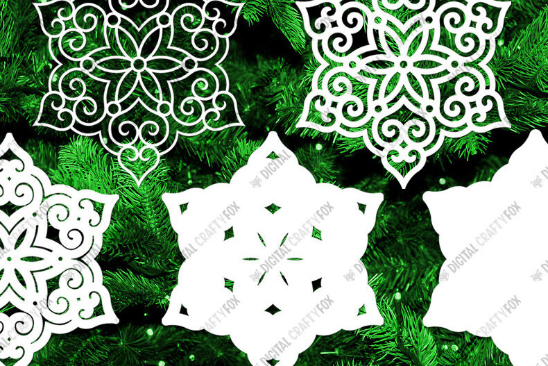 Intra απο ξύλο plywood 3mm-4mm πάχος Στολίδι 3D Snowflake , Snowflake Δίασταση 864x864 cm INTRAFABR-83074957 - Image 3