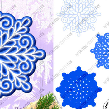 Intra απο ξύλο plywood 3mm-4mm πάχος 3D Snowflake Paper Cut, 3D Christmas Δίασταση 864x864 cm INTRAFABR-83071577 - Image 2