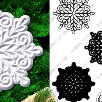 Intra απο ξύλο plywood 3mm-4mm πάχος 3D Snowflake Paper Cut, 3D Christmas Δίασταση 864x864 cm INTRAFABR-83071577 - Image 4