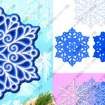 Intra απο ξύλο plywood 3mm-4mm πάχος 3D Snowflake Paper Cut Layered Δίασταση 864x864 cm INTRAFABR-83071662 - Image 1