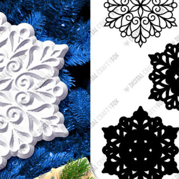 Intra απο ξύλο plywood 3mm-4mm πάχος 3D Snowflake Paper Cut Layered Δίασταση 864x864 cm INTRAFABR-83071662 - Image 4