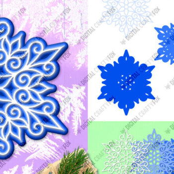 Intra απο ξύλο plywood 3mm-4mm πάχος 3D Snowflake Paper Cut , 3D Christmas Δίασταση 864x864 cm INTRAFABR-80608541 - Image 1