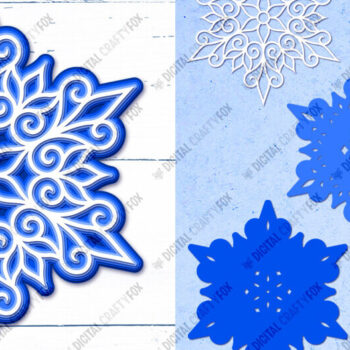 Intra απο ξύλο plywood 3mm-4mm πάχος 3D Snowflake Paper Cut , 3D Christmas Δίασταση 864x864 cm INTRAFABR-80608541 - Image 5