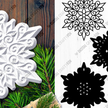 Intra απο ξύλο plywood 3mm-4mm πάχος 3D Snowflake Paper Cut , 3D Christmas Δίασταση 864x864 cm INTRAFABR-80608541 - Image 6