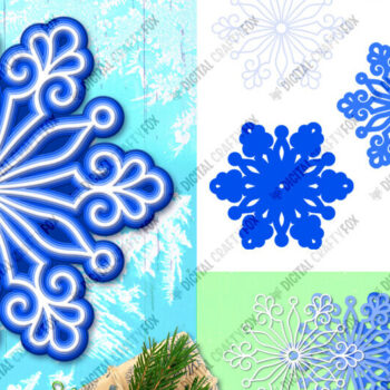 Intra απο ξύλο plywood 3mm-4mm πάχος 3D Snowflake Papercut , 3D Χριστούγεννα Δίασταση 864x864 cm INTRAFABR-80608936 - Image 1