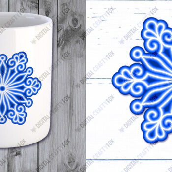 Intra απο ξύλο plywood 3mm-4mm πάχος 3D Snowflake Papercut , 3D Χριστούγεννα Δίασταση 864x864 cm INTRAFABR-80608936 - Image 6