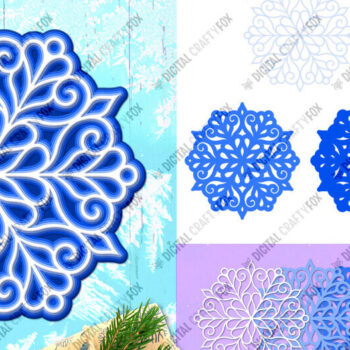 Intra απο ξύλο plywood 3mm-4mm πάχος 3D Snowflake , Χριστουγεννιάτικο Στολίδι Δίασταση 864x864 cm INTRAFABR-83074857 - Image 1