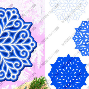 Intra απο ξύλο plywood 3mm-4mm πάχος 3D Snowflake , Χριστουγεννιάτικο Στολίδι Δίασταση 864x864 cm INTRAFABR-83074857 - Image 2