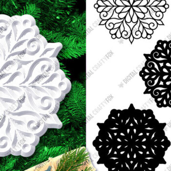 Intra απο ξύλο plywood 3mm-4mm πάχος 3D Snowflake , Χριστουγεννιάτικο Στολίδι Δίασταση 864x864 cm INTRAFABR-83074857 - Image 3
