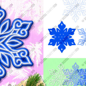 Intra απο ξύλο plywood 3mm-4mm πάχος 3D Snowflake , Layered Snowflake Δίασταση 864x864 cm INTRAFABR-83073810