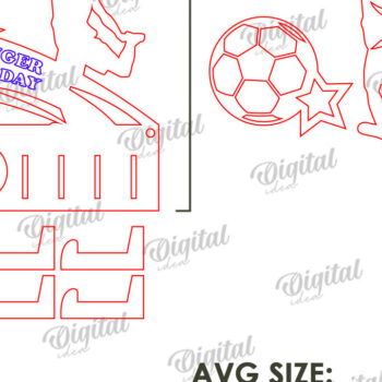 Intra απο ξύλο plywood 3mm-4mm πάχος Τρισδιάστατη θήκη για μετάλλιο ποδοσφαίρου Δίασταση 30x20 cm INTRAFABR-119316877 - Image 2
