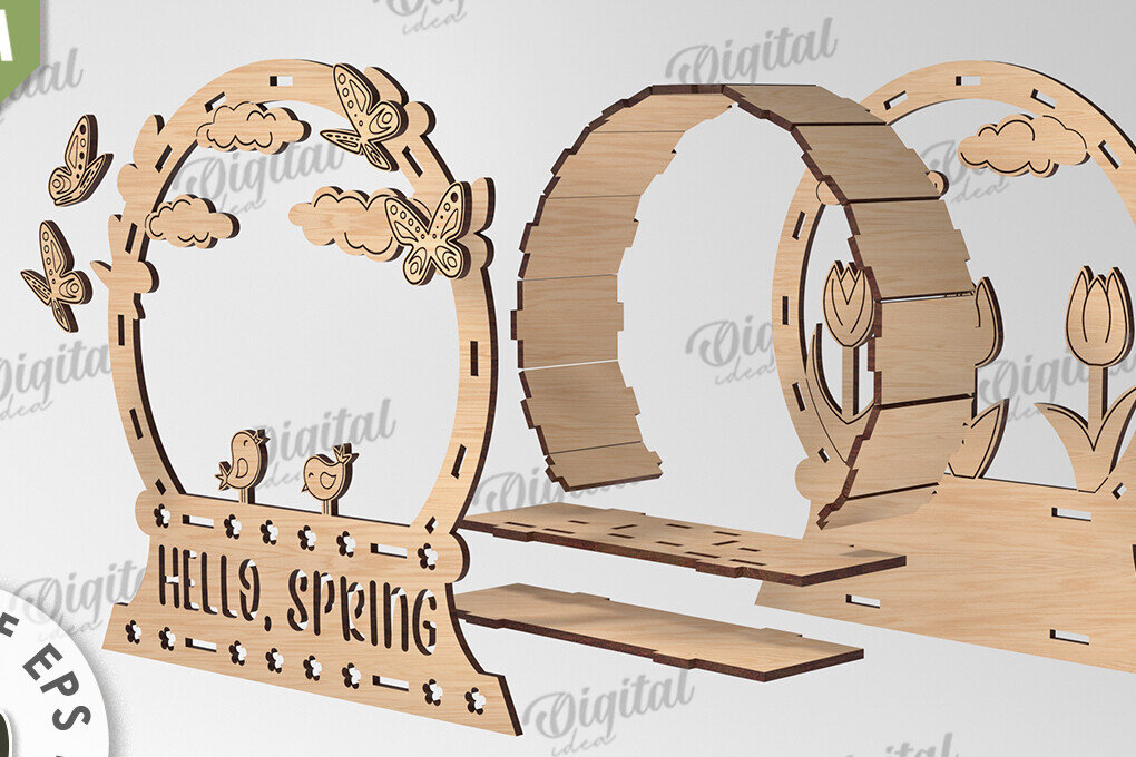 Intra απο ξύλο plywood 3mm-4mm πάχος Τρισδιάστατο ντεκόρ με λέιζερ. Πασχαλινό περίπτερο Δίασταση 15x15 cm INTRAFABR-115232735 - Image 2