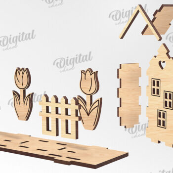 Intra απο ξύλο plywood 3mm-4mm πάχος Τρισδιάστατο ντεκόρ με λέιζερ. Πασχαλινό περίπτερο Δίασταση 15x15 cm INTRAFABR-115232735 - Image 3