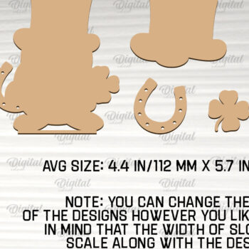 Intra απο ξύλο plywood 3mm-4mm πάχος Τρισδιάστατη Gnome του Αγίου Πατρικίου Δίασταση 30x20 cm INTRAFABR-88817696 - Image 2