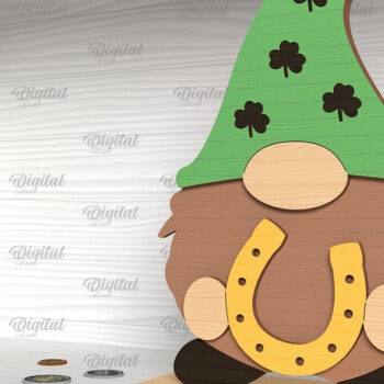 Intra απο ξύλο plywood 3mm-4mm πάχος Τρισδιάστατη Gnome του Αγίου Πατρικίου Δίασταση 30x20 cm INTRAFABR-88816917 - Image 1