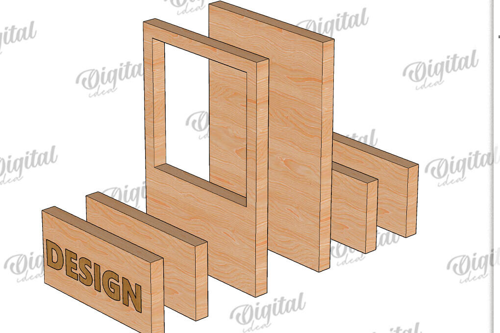 Intra απο ξύλο plywood 3mm-4mm πάχος 3D στοιβαγμένο πλαίσιο φωτογραφιών Δίασταση 20x30 cm INTRAFABR-120040516 - Image 2