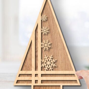 Intra απο ξύλο plywood 3mm-4mm πάχος 3D μόνιμη διακόσμηση Χριστουγέννων Δίασταση 15x15 cm INTRAFABR-36518240 - Image 1