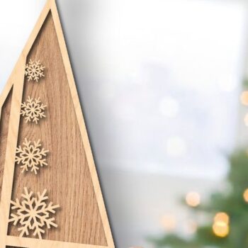 Intra απο ξύλο plywood 3mm-4mm πάχος 3D μόνιμη διακόσμηση Χριστουγέννων Δίασταση 15x15 cm INTRAFABR-36518240 - Image 2