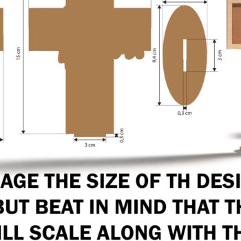 Intra απο ξύλο plywood 3mm-4mm πάχος 3D Standing Cross για Δίασταση 15x15 cm INTRAFABR-120396899 - Image 2
