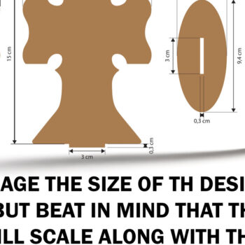 Intra απο ξύλο plywood 3mm-4mm πάχος 3D Standing Cross για Δίασταση 15x15 cm INTRAFABR-120396899 - Image 3