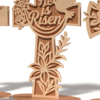 Intra απο ξύλο plywood 3mm-4mm πάχος 3D Standing Cross για Δίασταση 15x15 cm INTRAFABR-120396899 - Image 6
