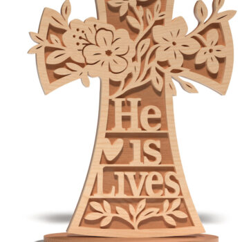 Intra απο ξύλο plywood 3mm-4mm πάχος 3D Standing Cross για Δίασταση 15x15 cm INTRAFABR-120396899 - Image 9