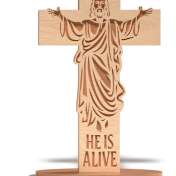 Intra απο ξύλο plywood 3mm-4mm πάχος 3D Standing Cross για Δίασταση 15x15 cm INTRAFABR-120396899 - Image 10