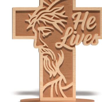 Intra απο ξύλο plywood 3mm-4mm πάχος 3D Standing Cross για Δίασταση 15x15 cm INTRAFABR-120396899 - Image 11