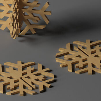Intra απο ξύλο plywood 3mm-4mm πάχος 3D Standing Wooden Snowflakes 283 Δίασταση 30x20 cm INTRAFABR-50100395 - Image 2