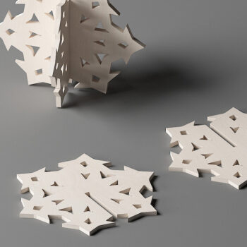 Intra απο ξύλο plywood 3mm-4mm πάχος 3D Standing Wooden Snowflakes 283 Δίασταση 30x20 cm INTRAFABR-50100395 - Image 3