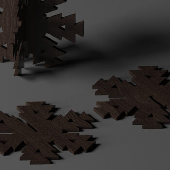 Intra απο ξύλο plywood 3mm-4mm πάχος 3D Standing Wooden Snowflakes 283 Δίασταση 30x20 cm INTRAFABR-50100395 - Image 4