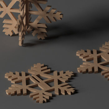 Intra απο ξύλο plywood 3mm-4mm πάχος 3D Standing Wooden Snowflakes 283 Δίασταση 30x20 cm INTRAFABR-50100395 - Image 5