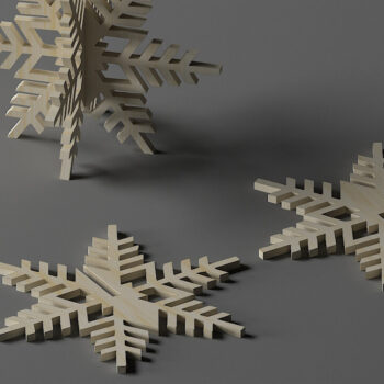 Intra απο ξύλο plywood 3mm-4mm πάχος 3D Standing Wooden Snowflakes 283 Δίασταση 30x20 cm INTRAFABR-50100395 - Image 6