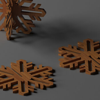 Intra απο ξύλο plywood 3mm-4mm πάχος 3D Standing Wooden Snowflakes 283 Δίασταση 30x20 cm INTRAFABR-50100395 - Image 7