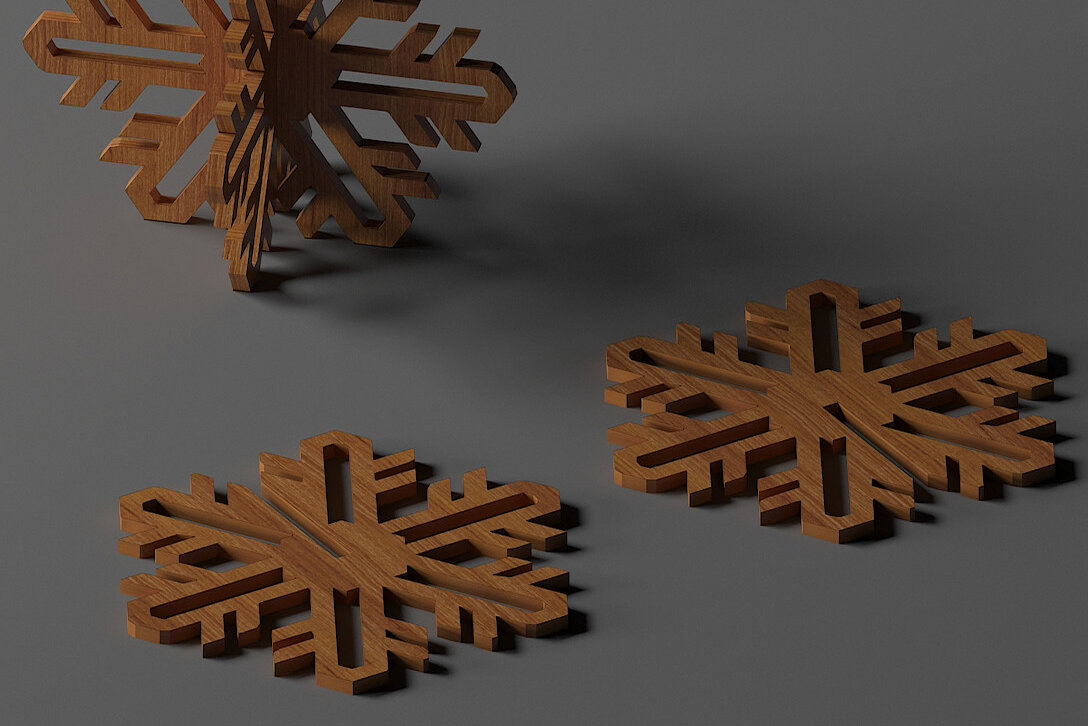 Intra απο ξύλο plywood 3mm-4mm πάχος 3D Standing Wooden Snowflakes 283 Δίασταση 30x20 cm INTRAFABR-50100395 - Image 7