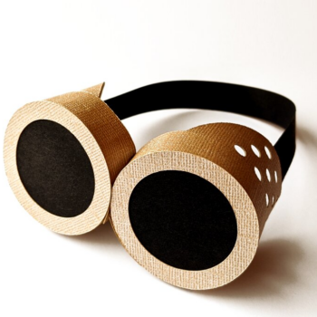 Intra απο ξύλο plywood 3mm-4mm πάχος 3D Steampunk Goggles Δίασταση 30x20 cm INTRAFABR-5574426 - Image 1