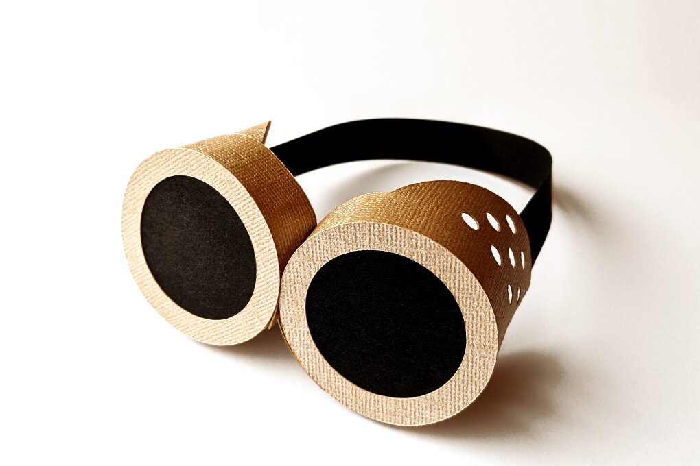 Intra απο ξύλο plywood 3mm-4mm πάχος 3D Steampunk Goggles Δίασταση 30x20 cm INTRAFABR-5574426