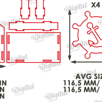 Intra απο ξύλο plywood 3mm-4mm πάχος Τρισδιάστατα καλοκαιρινά σουβέρ με Box  Δίασταση 30x20 cm INTRAFABR-121122595 - Image 2