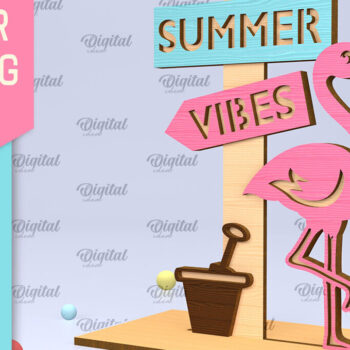 Intra απο ξύλο plywood 3mm-4mm πάχος Τρισδιάστατη καλοκαιρινή όρθια διακόσμηση κοπής με λέιζερ Δίασταση 30x20 cm INTRAFABR-95119012 - Image 1