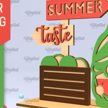 Intra απο ξύλο plywood 3mm-4mm πάχος Τρισδιάστατη καλοκαιρινή όρθια διακόσμηση κοπής με λέιζερ Δίασταση 30x20 cm INTRAFABR-95119293 - Image 1