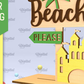 Intra απο ξύλο plywood 3mm-4mm πάχος Τρισδιάστατη καλοκαιρινή όρθια διακόσμηση κοπής με λέιζερ Δίασταση 30x20 cm INTRAFABR-95119342 - Image 1