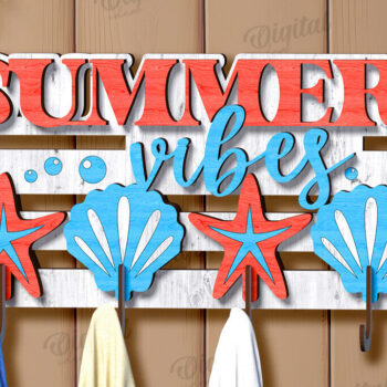 Intra απο ξύλο plywood 3mm-4mm πάχος Τρισδιάστατη θερινή κρεμάστρα για πετσέτες με λέιζερ Δίασταση 30x20 cm INTRAFABR-121906691 - Image 1