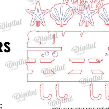 Intra απο ξύλο plywood 3mm-4mm πάχος Τρισδιάστατη θερινή κρεμάστρα για πετσέτες με λέιζερ Δίασταση 30x20 cm INTRAFABR-121906691 - Image 2