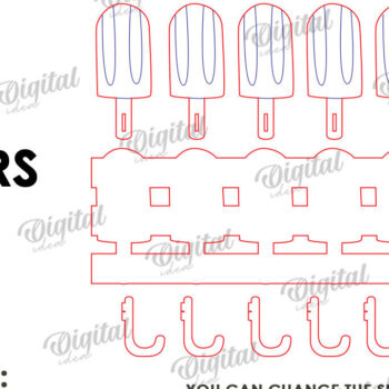 Intra απο ξύλο plywood 3mm-4mm πάχος Τρισδιάστατη θερινή κρεμάστρα για πετσέτες με λέιζερ Δίασταση 30x20 cm INTRAFABR-121905816 - Image 2