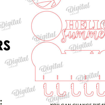 Intra απο ξύλο plywood 3mm-4mm πάχος Τρισδιάστατη θερινή κρεμάστρα για πετσέτες με λέιζερ Δίασταση 30x20 cm INTRAFABR-121905929 - Image 2