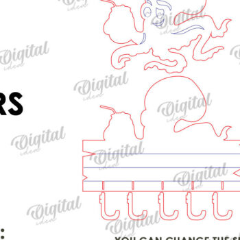 Intra απο ξύλο plywood 3mm-4mm πάχος Τρισδιάστατη θερινή κρεμάστρα για πετσέτες με λέιζερ Δίασταση 30x20 cm INTRAFABR-121906046 - Image 2