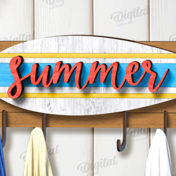 Intra απο ξύλο plywood 3mm-4mm πάχος Τρισδιάστατη θερινή κρεμάστρα για πετσέτες με λέιζερ Δίασταση 30x20 cm INTRAFABR-121906188 - Image 1